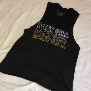 Baby Girl Black Muscle Tank Top